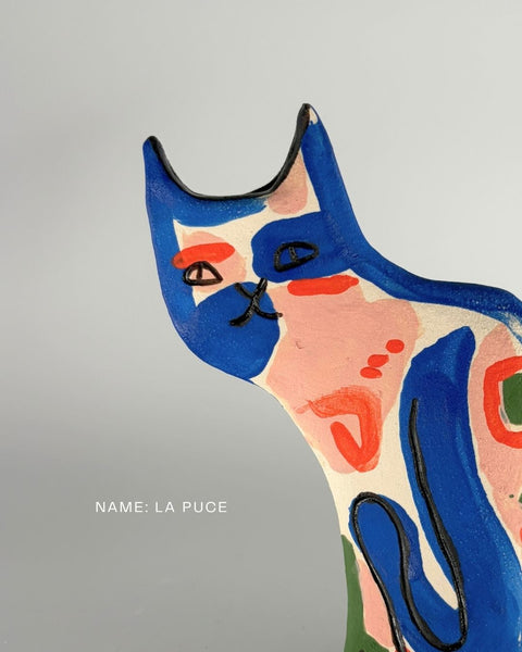 Rescue Cat Vase (Large): La Puce