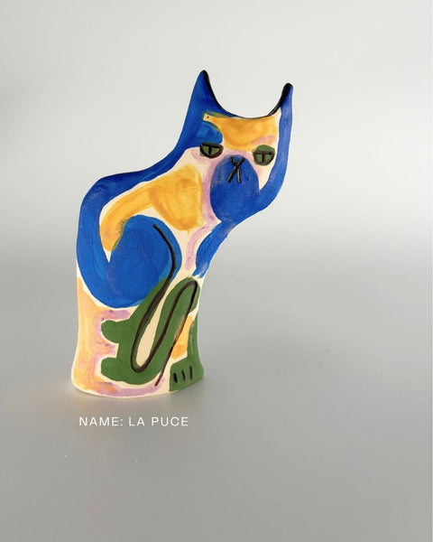 Rescue Cat Vase (Large): La Puce