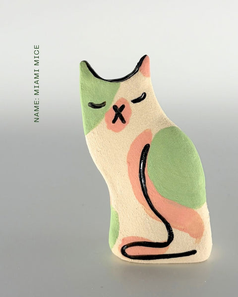 Rescue Cat Vase (Small): Miami Mice