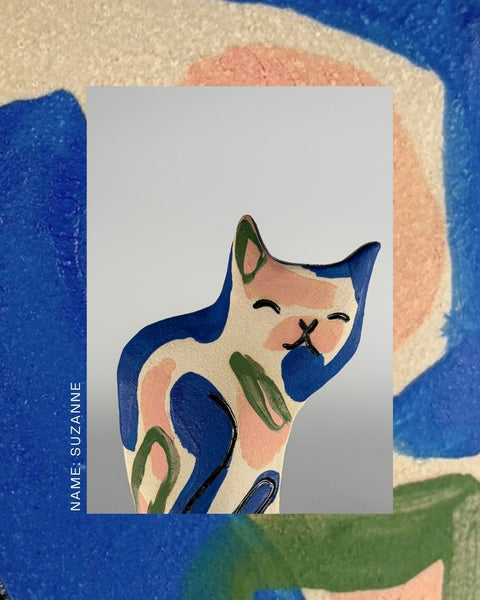 Rescue Cat Vase (Large): Suzanne