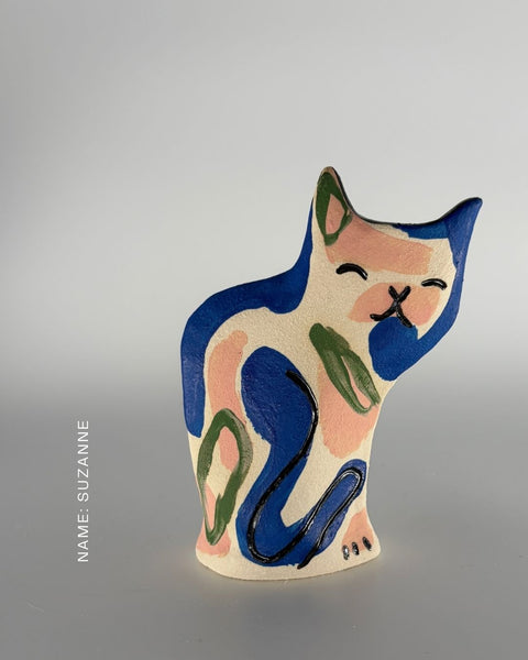 Rescue Cat Vase (Large): Suzanne