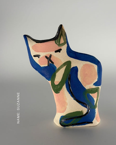 Rescue Cat Vase (Large): Suzanne