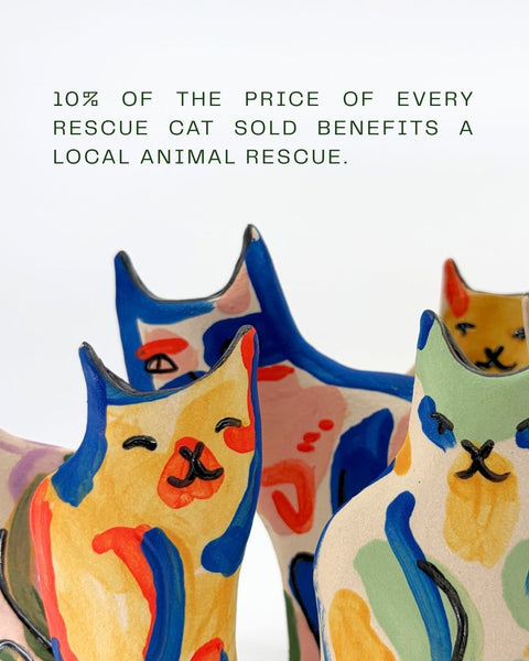 Rescue Cat Vase (Large): La Puce