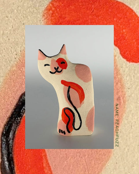 Rescue Cat Vase (Small): Peachfuzz