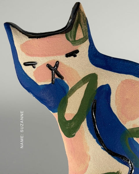 Rescue Cat Vase (Large): Suzanne