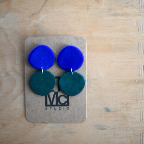 Cairn Earrings | Malachite + Ultramarine