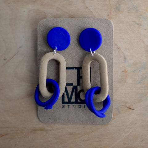 Loop Earrings | Ultramarine + Camel