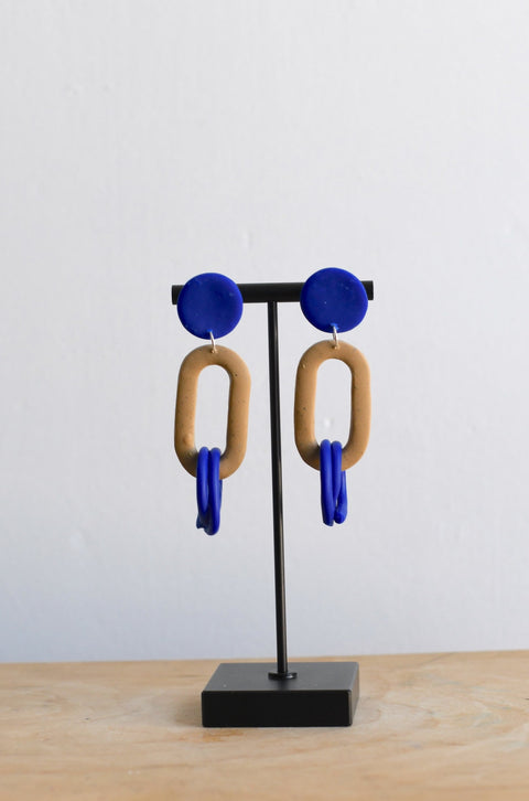 Loop Earrings | Ultramarine + Camel