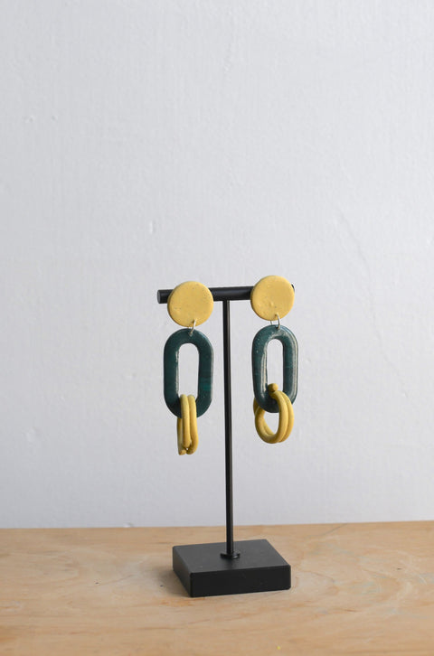 Loop Earrings | Malachite + Butter