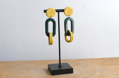 Loop Earrings | Malachite + Butter