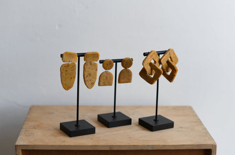 Bam Bam Earrings | Mustard Marble